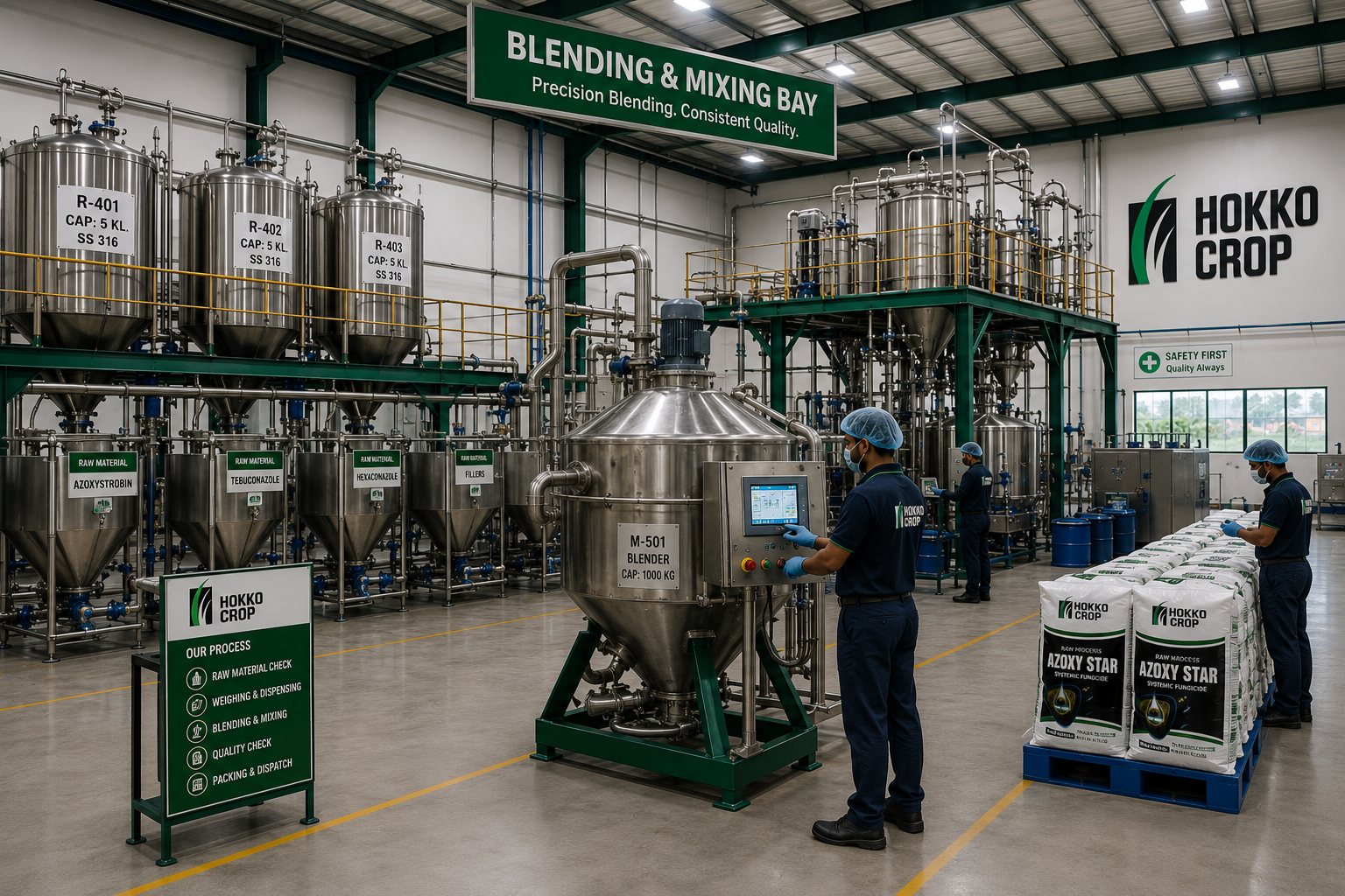 Hokko's blending and mixing bay